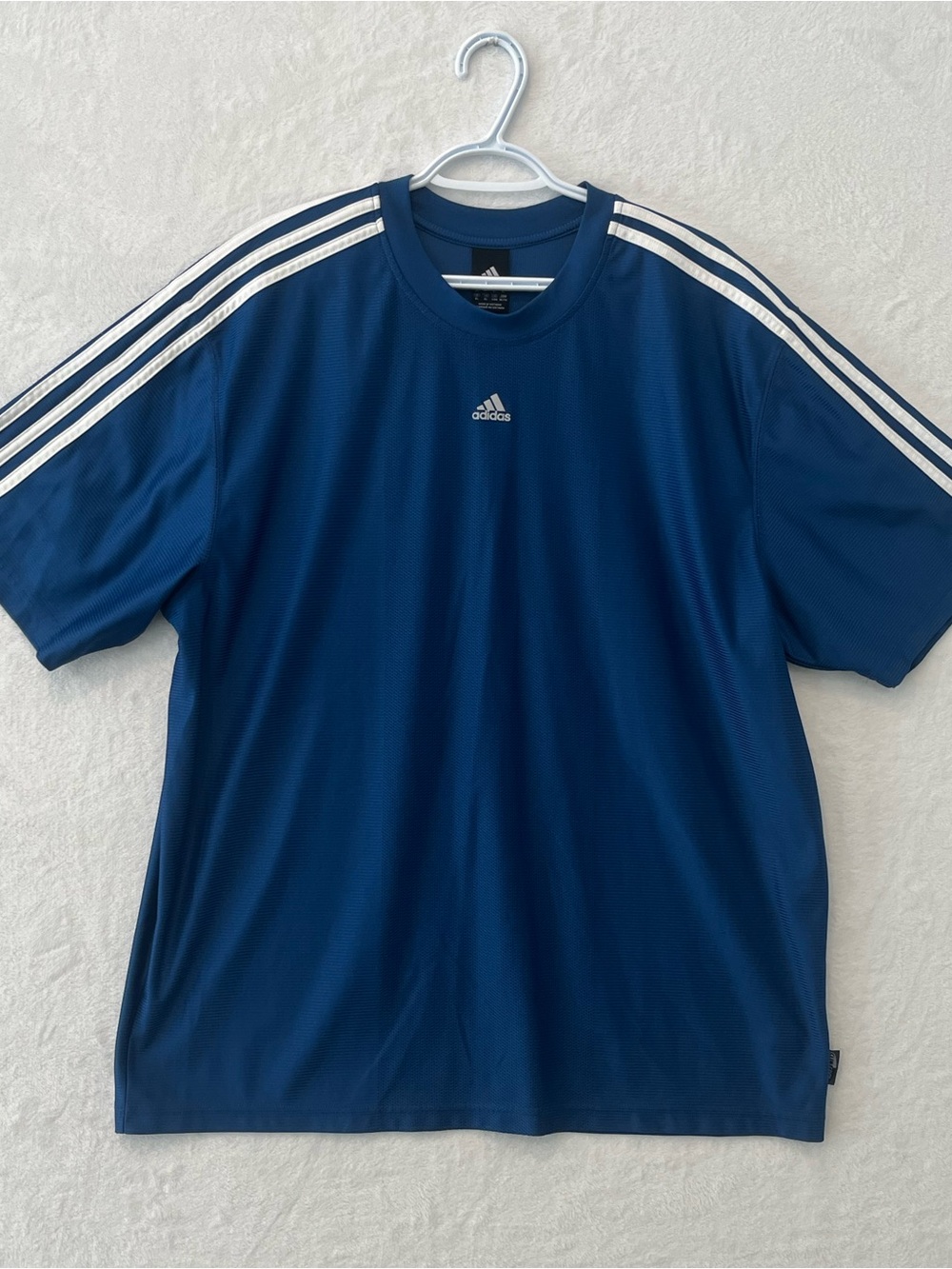 Adidas Climacool Vintage Y2K Men’s XL Crew Neck Navy Blue T-Shirt Center Logo